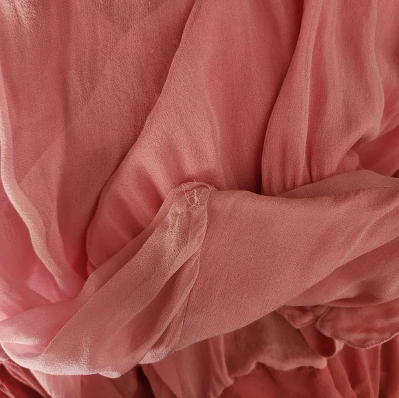 Chasing Unicorns Ombre Dreams Silk Maxi Dress Rose Pink & Red - Picture 8 of 8